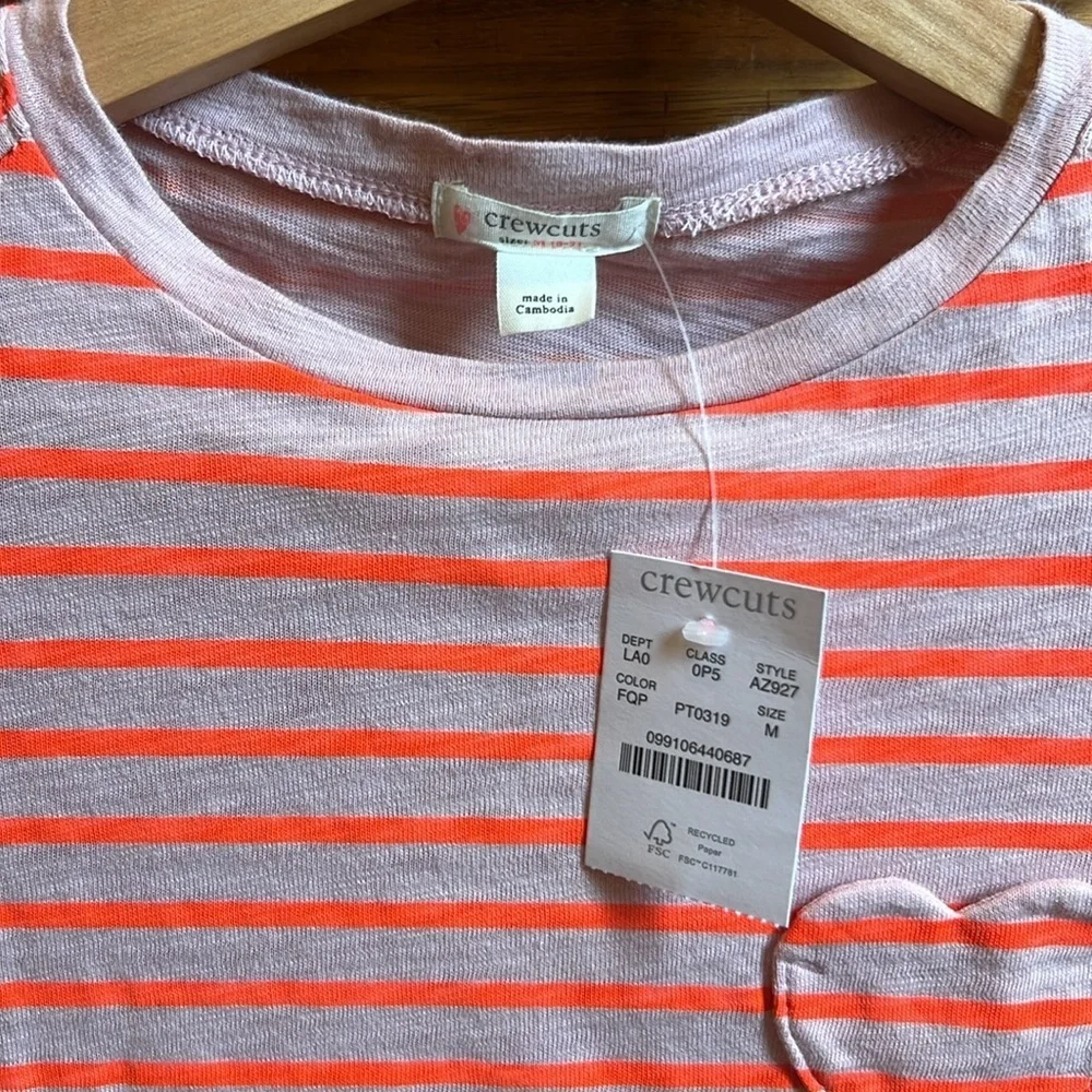 NWT Crewcuts Girls Striped Long Sleeve Kids Shirt